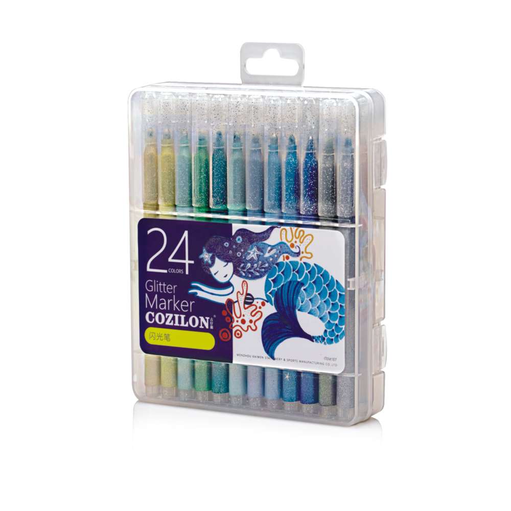 YISAN Glitter Pennarelli Glitterati 12 Colori,in Cartone Rigido,per  Disegnare, Colorare,Lavabili,70429 : : Cancelleria e prodotti per  ufficio