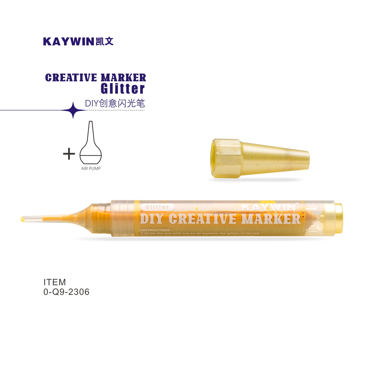 KREUL 49847 - Glitter Pen Gold, glitter effect paint in a handy 30ml