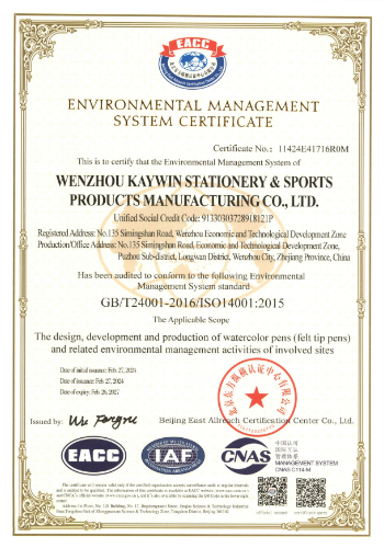 Kaywin ISO 14001
