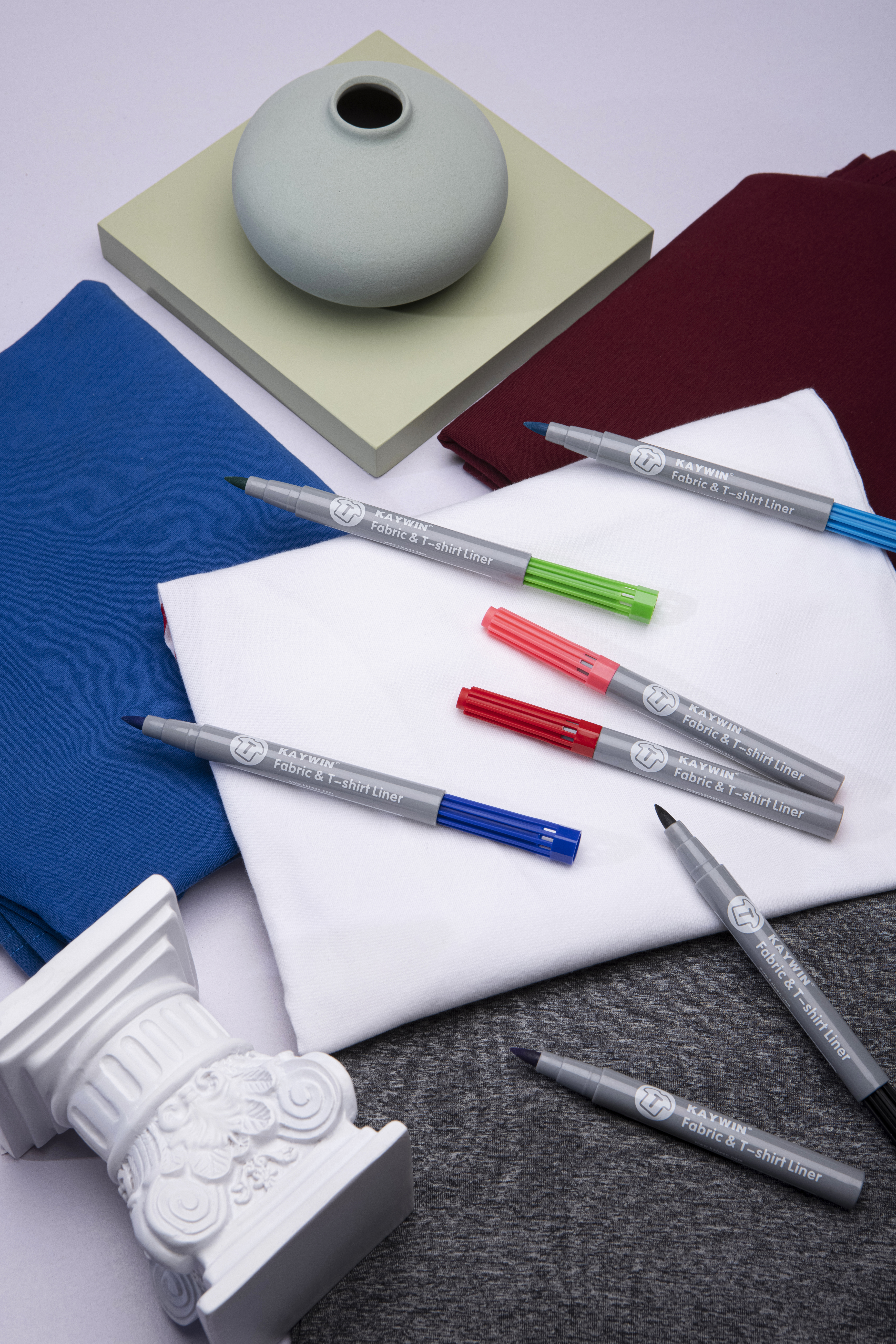 Kaywin permanent fabric marker set for textile applications