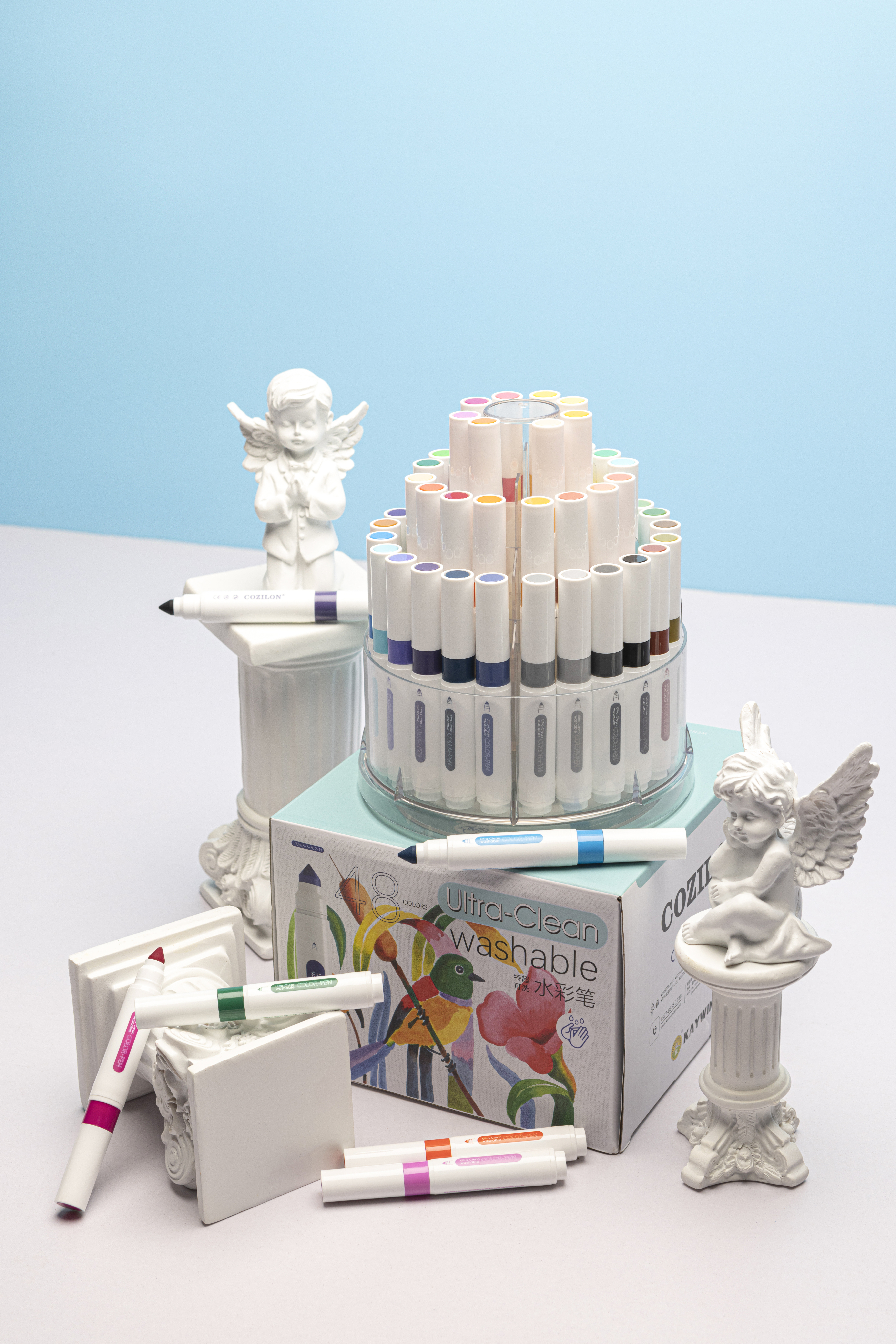 Kaywin 12-color super washable marker set for OEM and private label