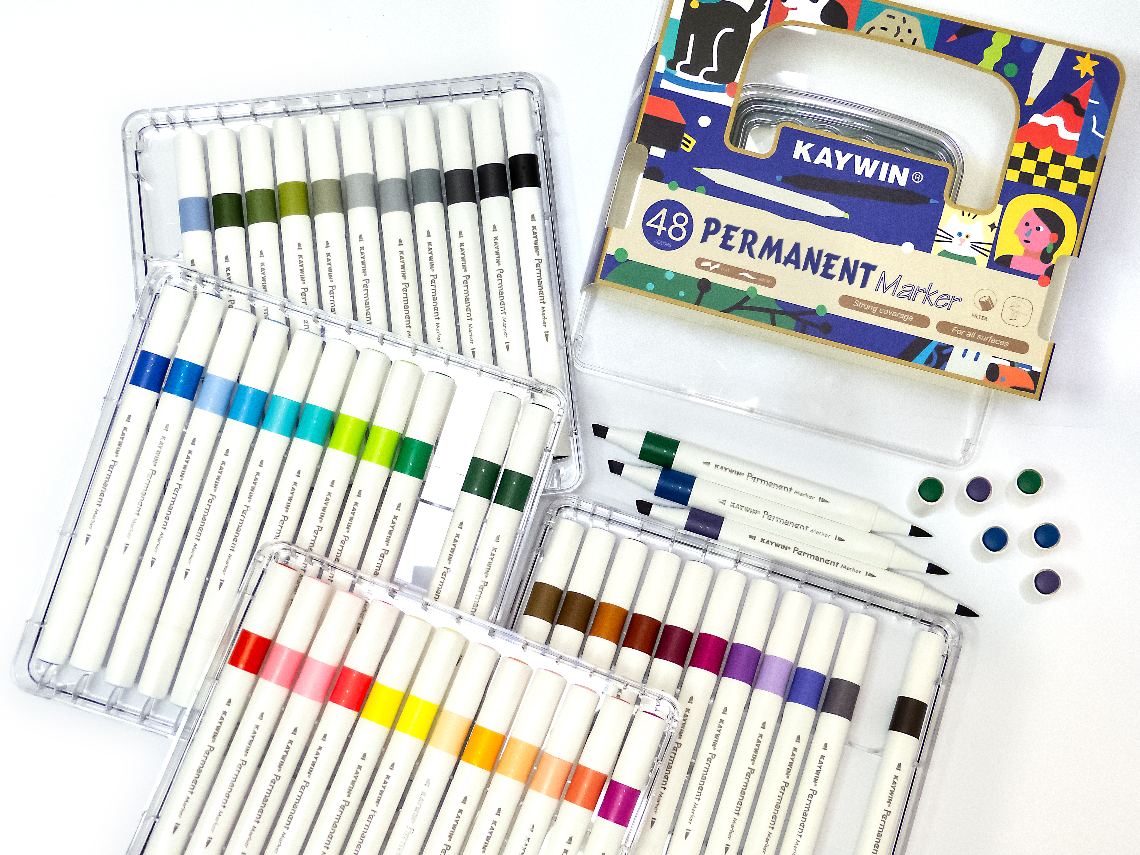 KAYWIN dual tip sketch marker and alcohol marker set